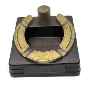 Art Deco Brown & Bigelow Bakelite Lighter Ashtray Horseshoe Vintage